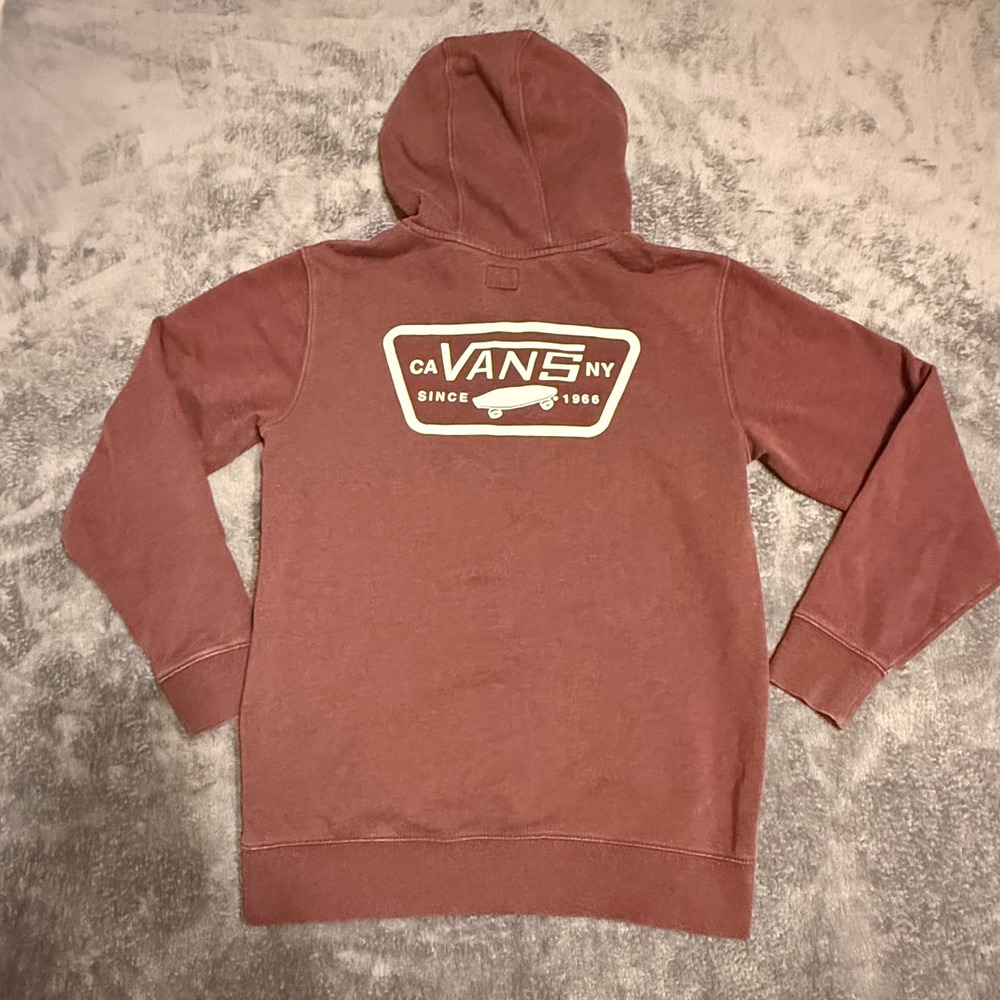 Vans Big Logo Hoodie Sweatshirt Men's Size S Skateboard Skate Burgundy